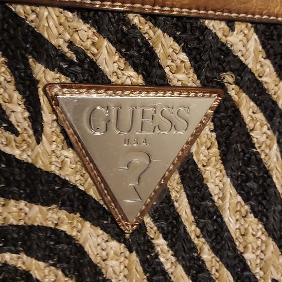 Guess Zebra Print Tote Bag - Black and Brown - Picture 5 of 10